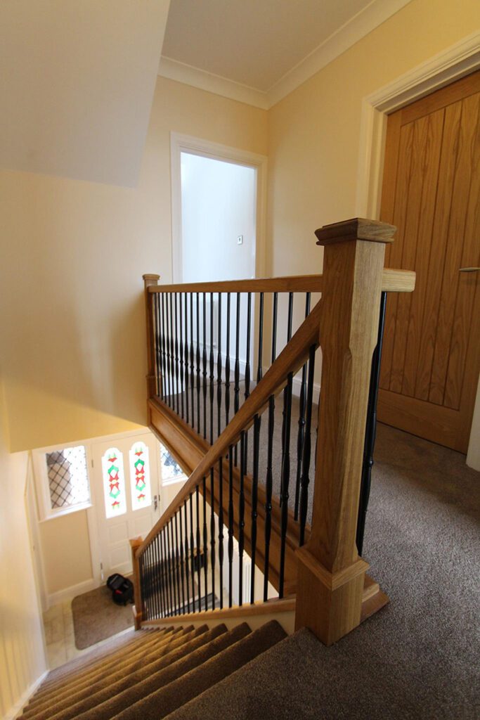 Wood & Black Metal Staircases