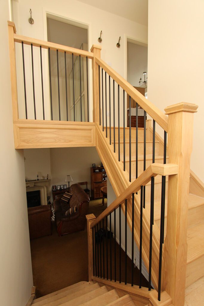 Wood & Black Metal Staircases