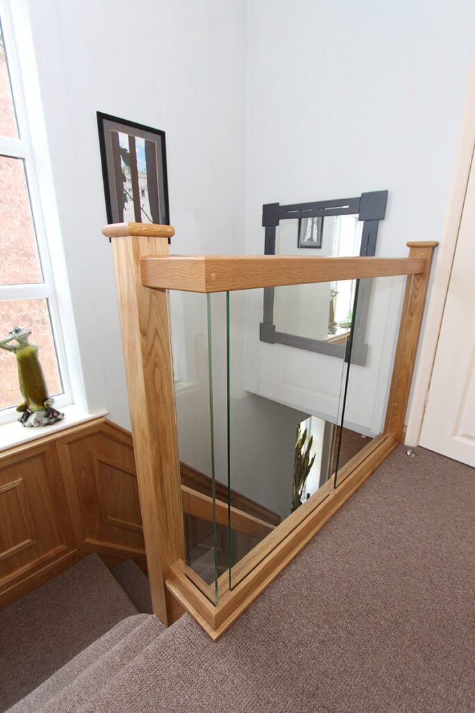 Staircase with wall panelling