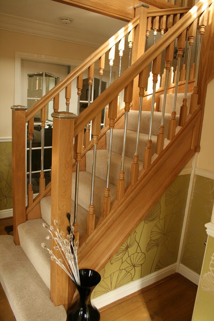 Wood & Chrome / Steel Finish Staircases