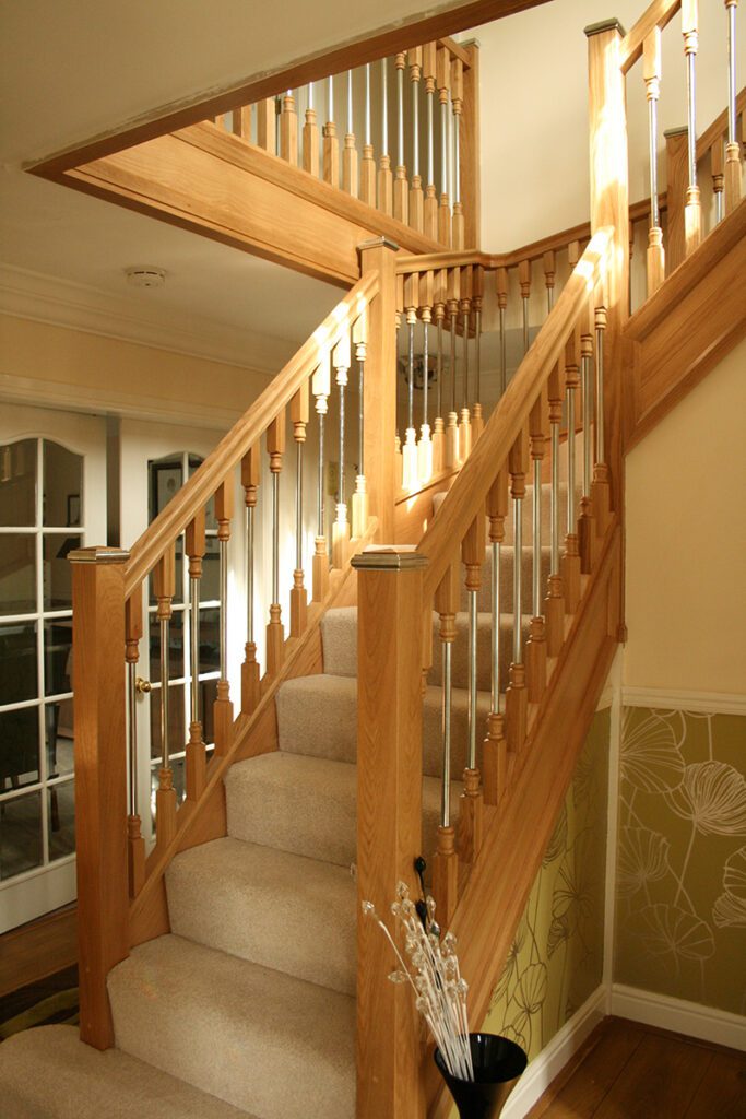 Wood & Chrome / Steel Finish Staircases