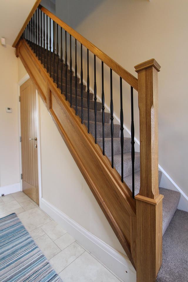 Wood & Black Metal Staircases