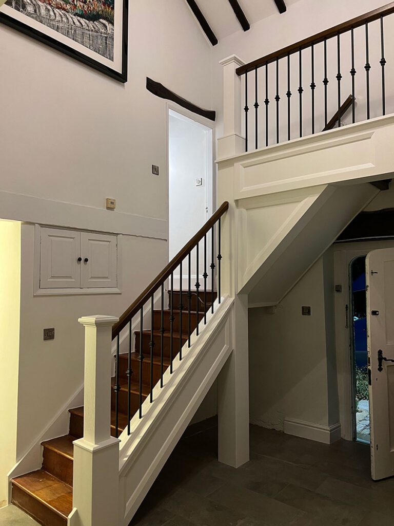 Wood & Black Metal Staircases