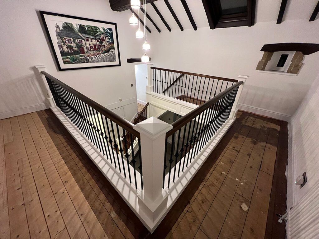 Wood & Black Metal Staircases