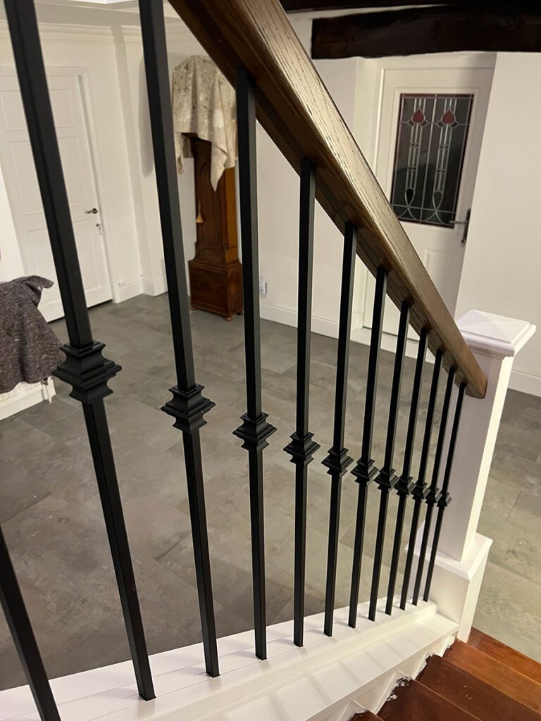 Wood & Black Metal Staircases