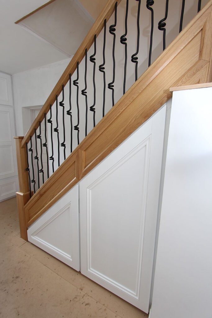 Wood & Black Metal Staircases