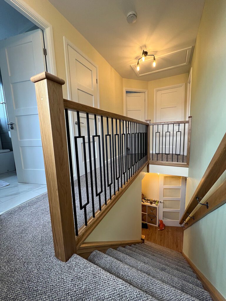 Wood & Black Metal Staircases