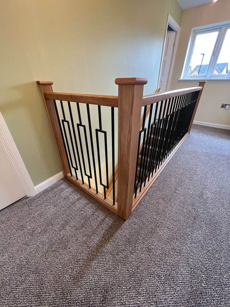 Wood & Black Metal Staircases