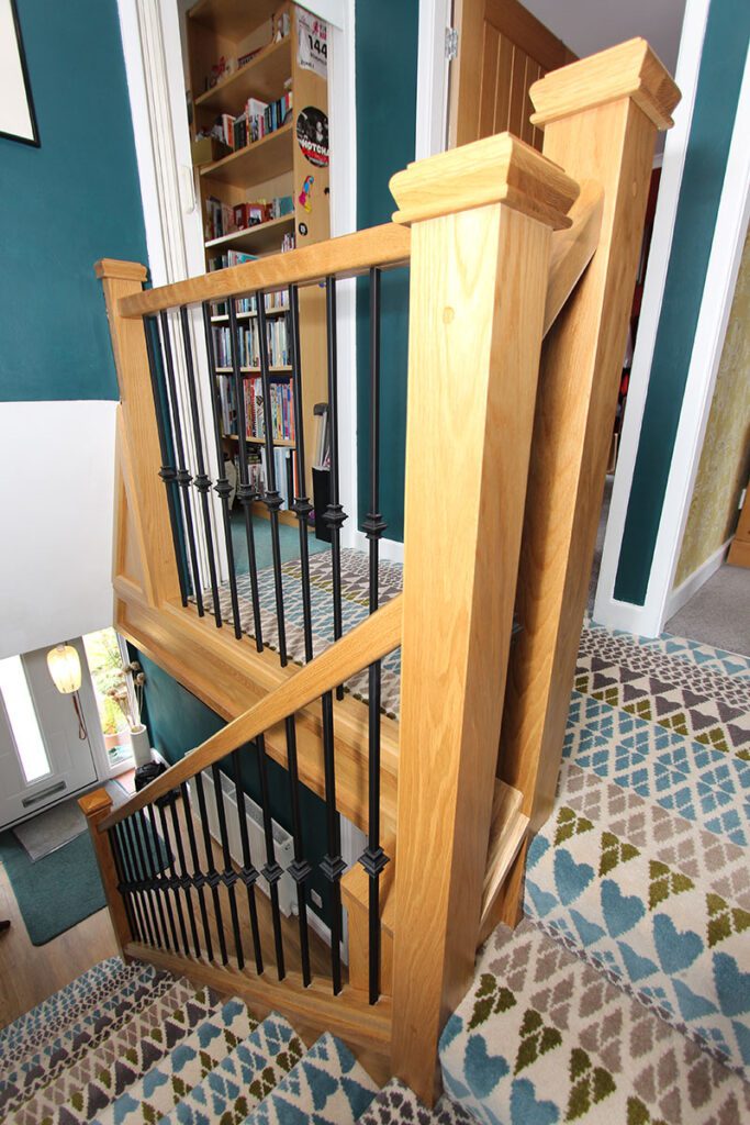 Wood & Black Metal Staircases