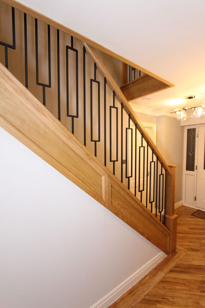 Wood & Black Metal Staircases