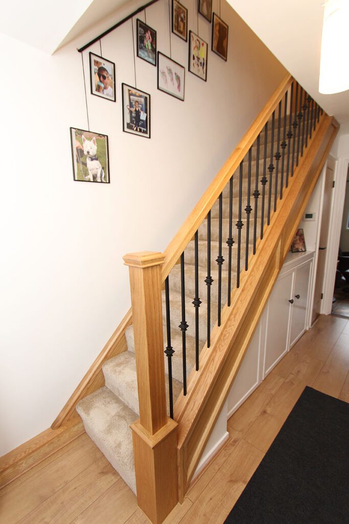Wood & Black Metal Staircases