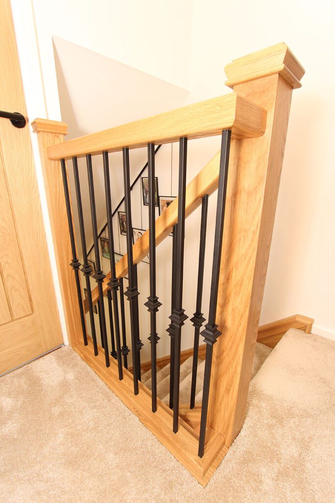 Wood & Black Metal Staircases