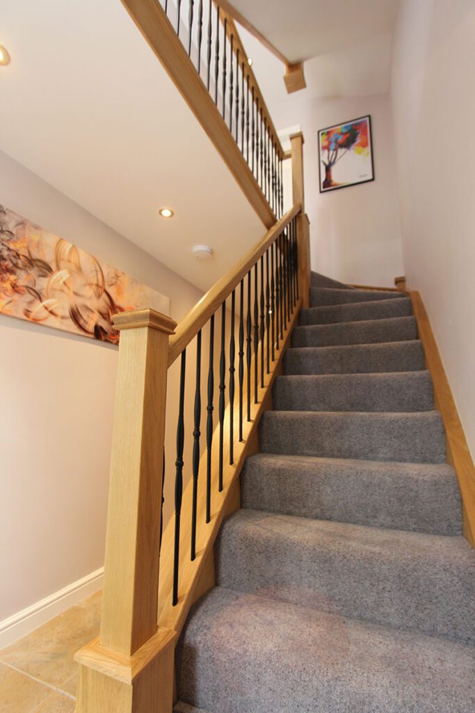 Wood & Black Metal Staircases