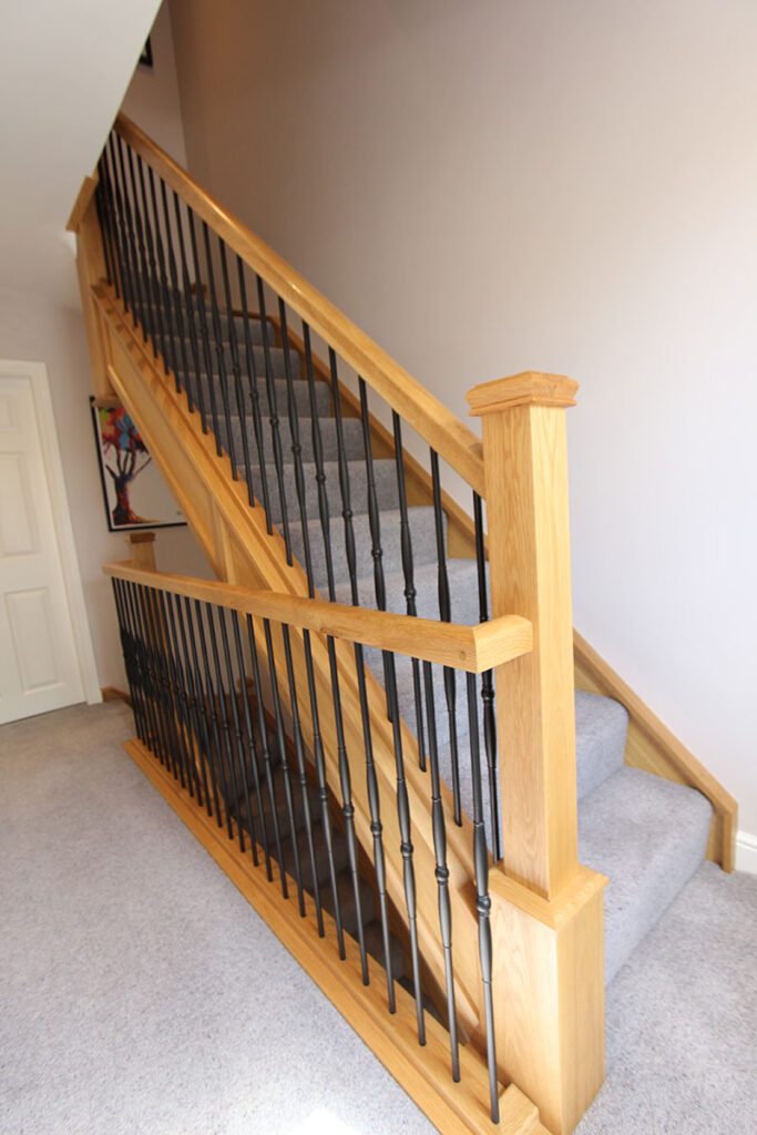 Wood & Black Metal Staircases